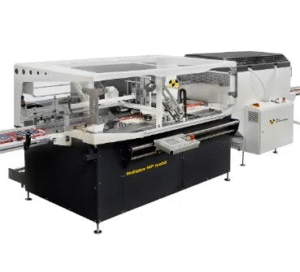 Machine d'emballage automatique pour faire de la mise sous film, tunnel de rétraction, pour secteurs de la production industrielle, agro-alimentaire, textile, blanchisserie, produits en bois, produits en plastique.